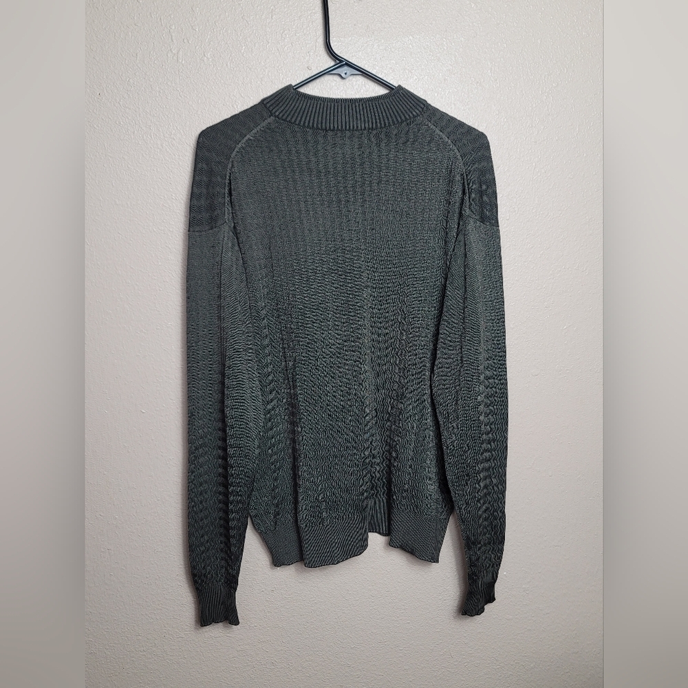 Baracuta Mens Vintage Sweater Sz Large Mock Neck Green 0643 ls top 90s